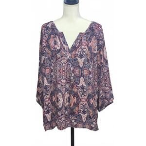 Boho Chic Women's Tunic Top with Vibrant Pattern